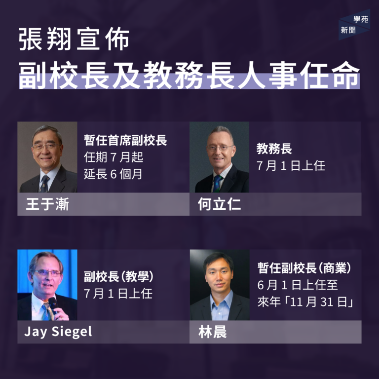 張翔宣佈副校長及教務長人事任命
