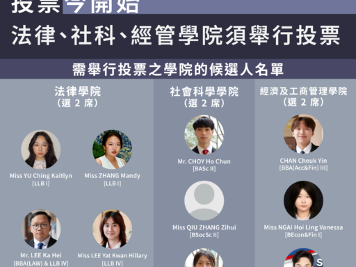 紀律委員會選舉：投票今開始 法律、社科、經管學院須舉行投票