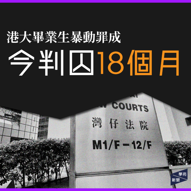 港大畢業生暴動罪成 今判囚18個月